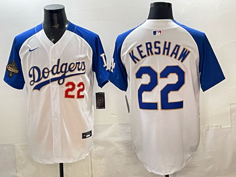 Men Los Angeles Dodgers #22 Kershaw White blue Game 2026 Nike MLB Jersey style 0063